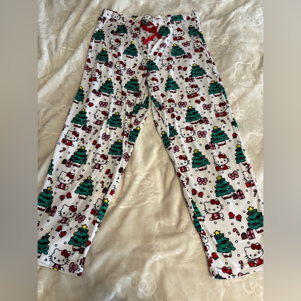 Hello Kitty Holiday Pajama Pants - White and Green